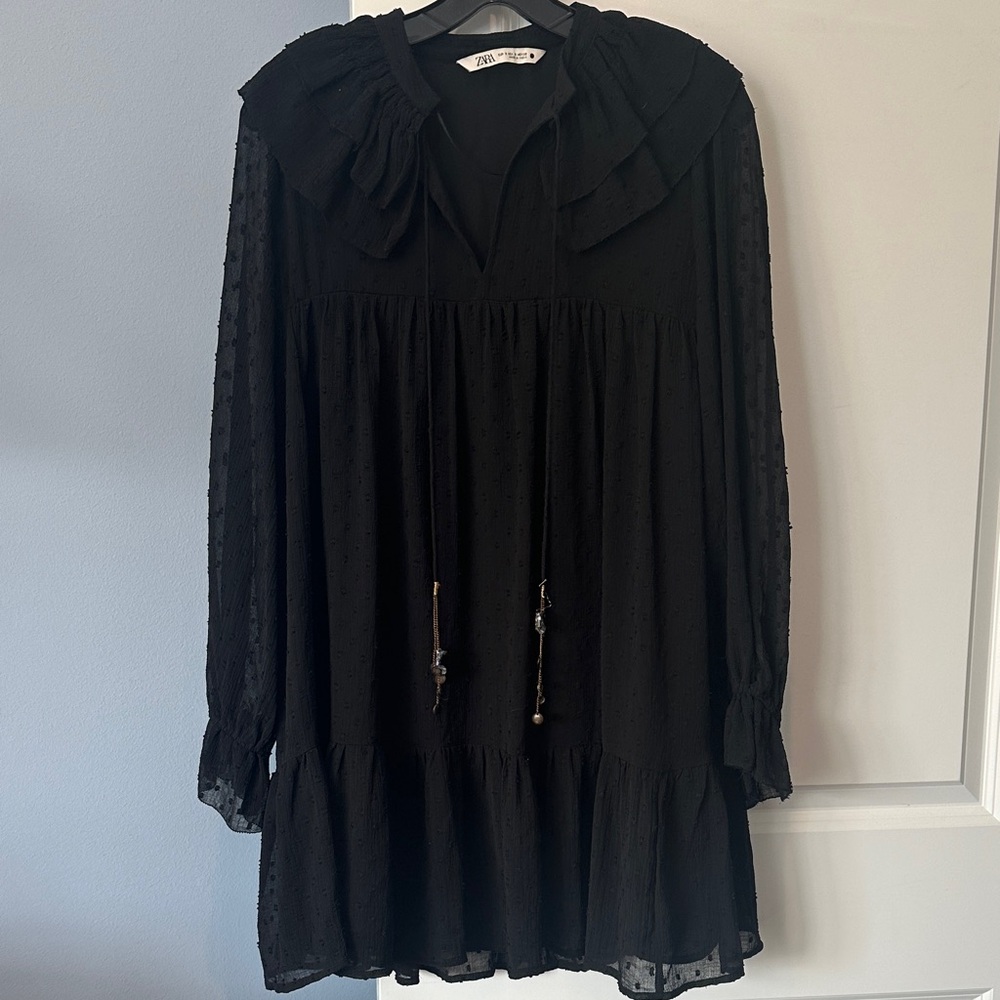Zara Black Long Sleeve Dress
